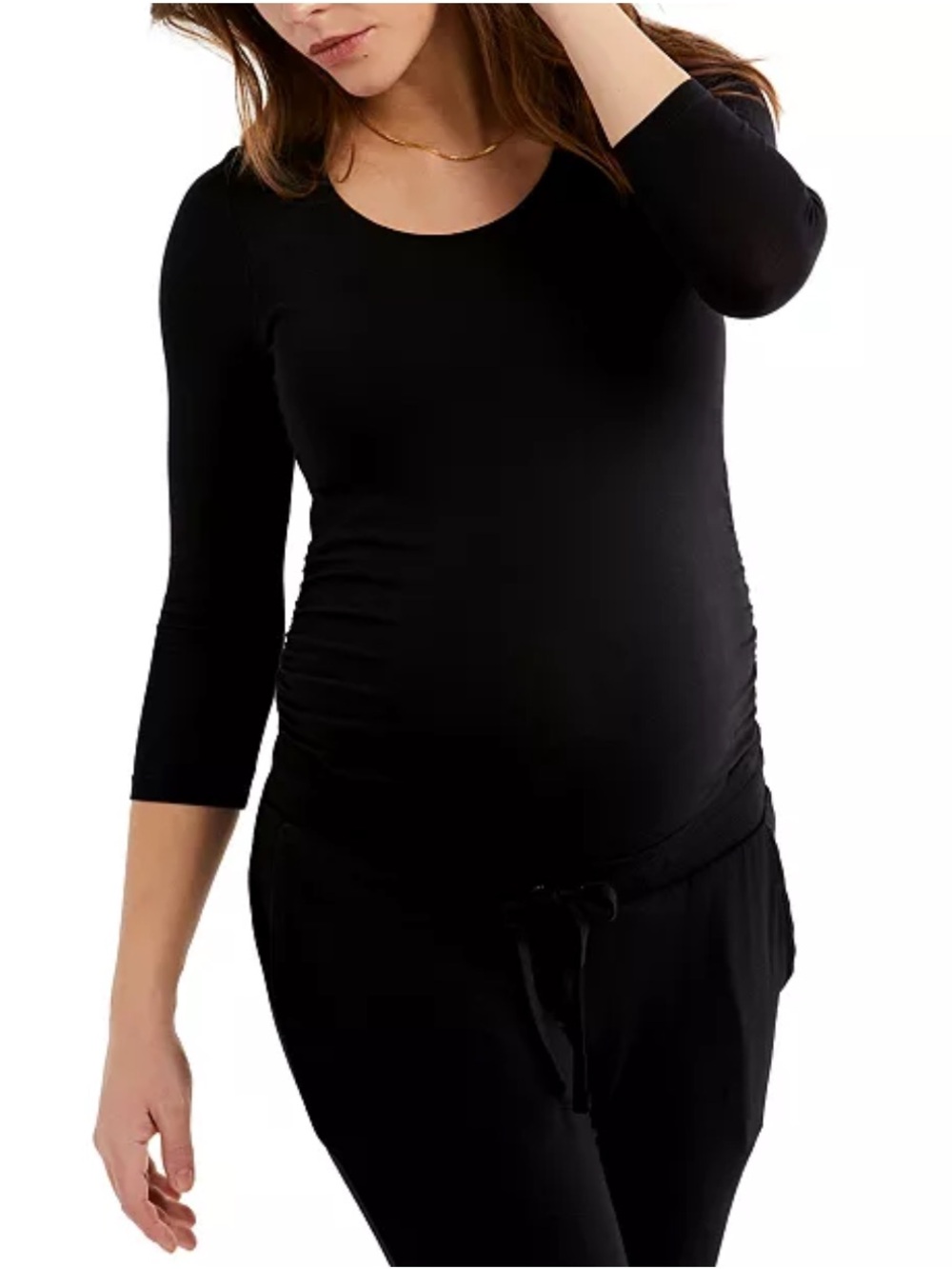 A Pea in the Pod Black Maternity Top - Solid Black in Small
